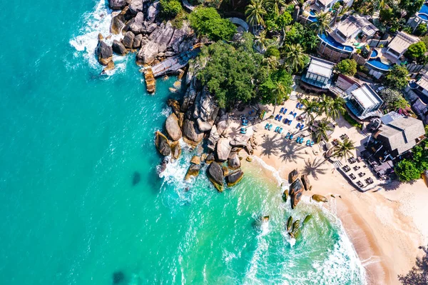 Aerial View Thong Nai Pan Beach Koh Phangan Thailand South — Foto de Stock