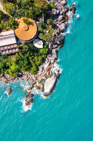 Aerial View Thong Nai Pan Beach Koh Phangan Thailand South — Foto de Stock