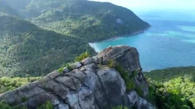 Aerial view of Bottle beach and viewpoint, in Koh Phangan, Thailand, south east asia