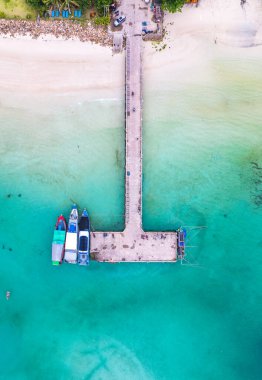 Aerial view of Malibu beach in Koh Phangan, Thailand, south east asia