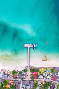 Aerial view of Malibu beach in Koh Phangan, Thailand, south east asia