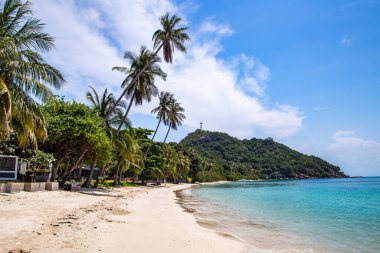 Leela Beach and wooden promenade in koh Phangan, Thailand, south east asia