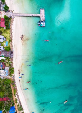 Aerial view of Malibu beach in Koh Phangan, Thailand, south east asia
