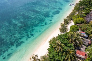 Aerial view of Leela Beach in koh Phangan, Thailand, south east asia