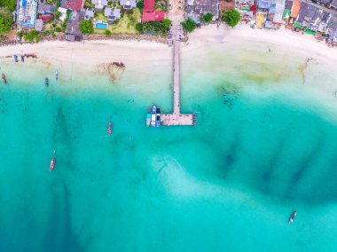 Aerial view of Malibu beach in Koh Phangan, Thailand, south east asia