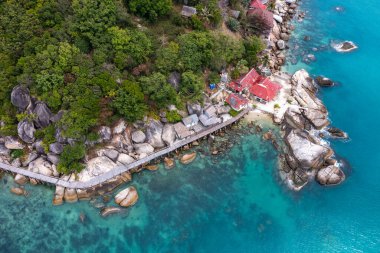 Aerial view of Leela Beach in koh Phangan, Thailand, south east asia