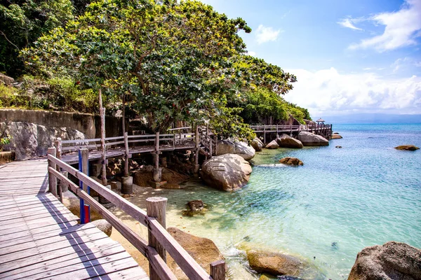 Leela Beach Wooden Promenade Koh Phangan Thailand South East Asia — стоковое фото