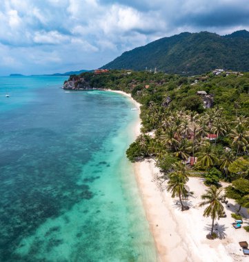 Aerial view of Leela Beach in koh Phangan, Thailand, south east asia