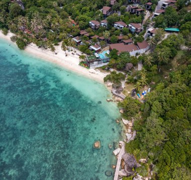 Aerial view of Leela Beach in koh Phangan, Thailand, south east asia
