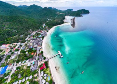 Aerial view of Malibu beach in Koh Phangan, Thailand, south east asia