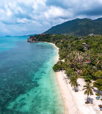 Aerial view of Leela Beach in koh Phangan, Thailand, south east asia