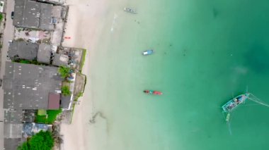 Aerial view of Malibu beach in Koh Phangan, Thailand, south east asia
