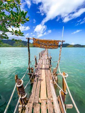 Wooden bridge at Ao Talet Ecotourism Group Tambon Thong Nian, Nakhon si Thammarat, Thailand, south east asia