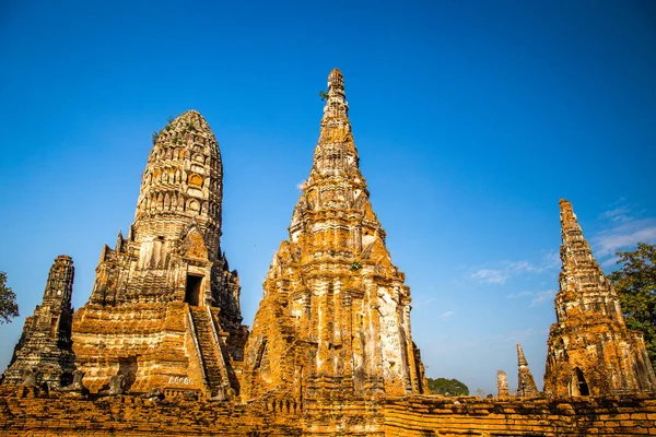 Wat Chaiwatthanaram破坏了东南亚Ayutthaya的寺庙 — 图库照片