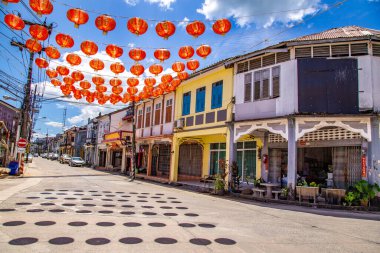 Tayland, Phang Nga 'daki Takuapa Eski Kasabası. Yüksek kalite fotoğraf
