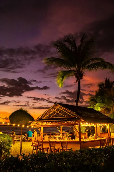 Pôr Sol Praia Khao Lak Tailândia Sudeste Ásia — Fotografia de Stock