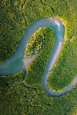 Samet Nangshe bakış açısı yağmur mevsiminde gün batımında, Phang Nga, Tayland, Güneydoğu Asya