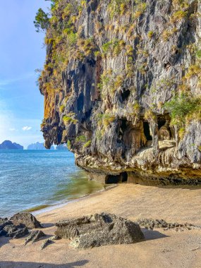 Phang Nga, Tayland 'daki James Bond adası veya Khao Phing Kan veya Ko Ta Pu. Yüksek kalite fotoğraf