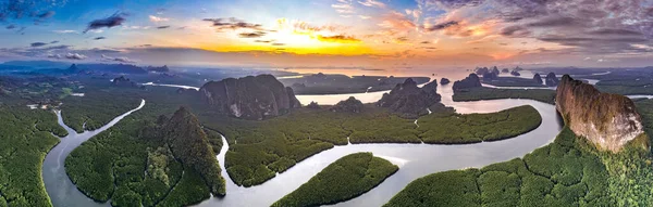 Widok Powietrza Zatokę Phang Nga Tajlandia Azja Południowo Wschodnia — Zdjęcie stockowe