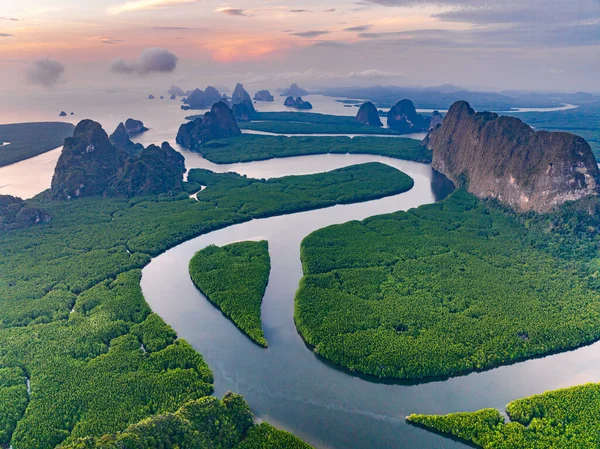 Vue Aérienne Baie Phang Nga Thaïlande Asie Sud Est — Photo