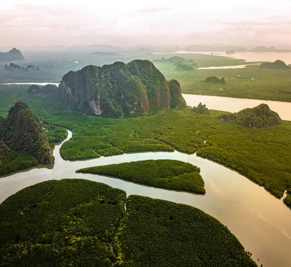Vue Aérienne Baie Phang Nga Thaïlande Asie Sud Est — Photo