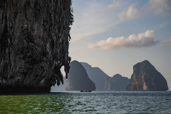 Vista Bahía Phang Nga Desde Barco Tailandia Sudeste Asiático — Foto de Stock