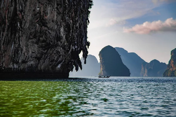 Άποψη Του Κόλπου Phang Nga Από Σκάφος Ταϊλάνδη Νοτιοανατολική Ασία — Φωτογραφία Αρχείου