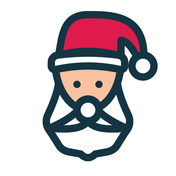 Cara de Santa Claus. Icono de línea Santa. — Vector de stock