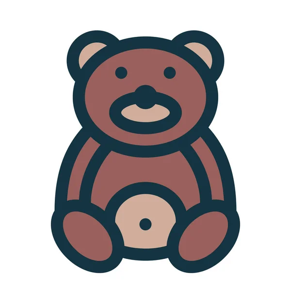 भालू खिलौना आइकन। टेडी भालू प्रतीक . — स्टॉक वेक्टर