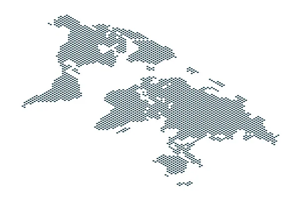Wereldkaart gevormd door stippen. Dotted earth map. — Stockvector