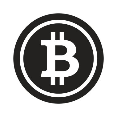 Şifreli para, bitcoin, bozuk para logosu. Bitcoin sembolü.
