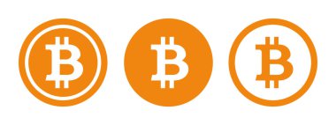 Şifreli para, bitcoin, bozuk para logosu. Bitcoin sembolü.