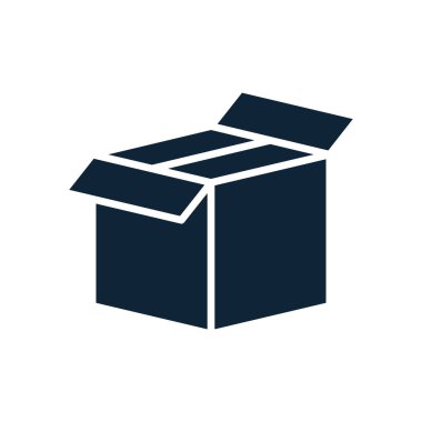 Kargo konteynırı sembolü. paket kutusu veya konteyner simgesi