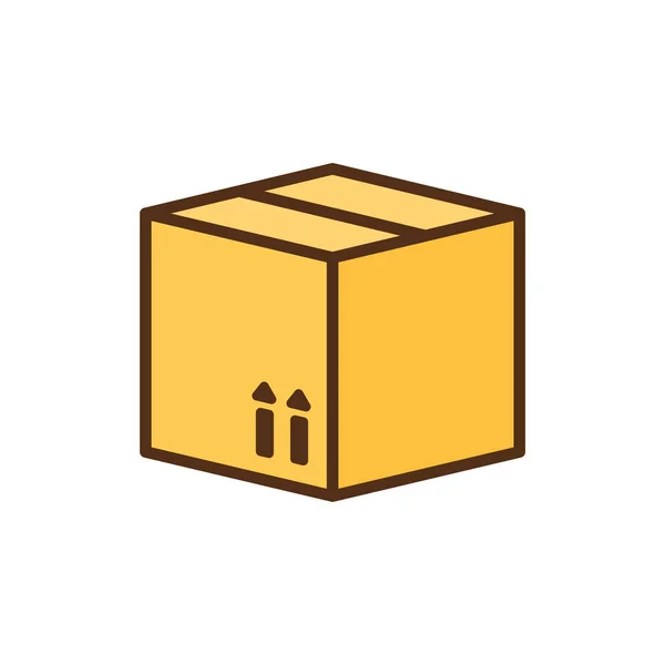 Símbolo de contenedor de carga. caja del paquete o icono del contenedor — Archivo Imágenes Vectoriales