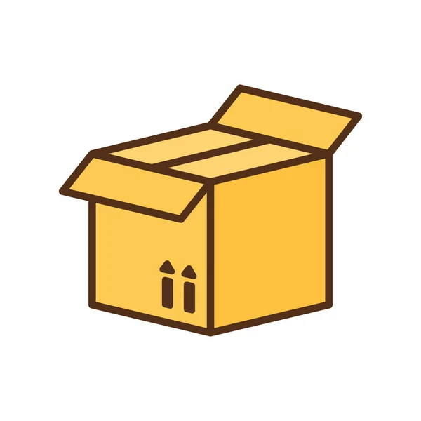 Símbolo de contenedor de carga. caja del paquete o icono del contenedor — Vector de stock