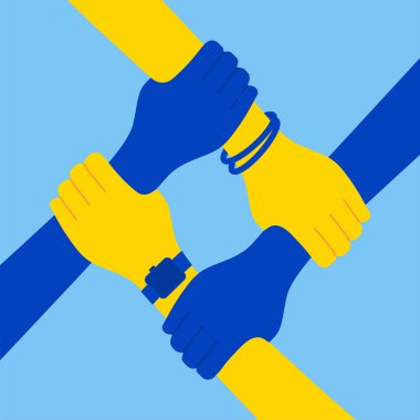 Ukrayna cemiyeti illüstrasyonu. Ukraynalılar birlikte güçlü kavram.