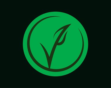 Yeşil vegan sembolü. Organik, eko ürün etiketi.