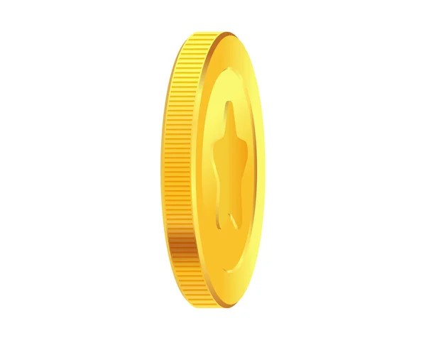 Dinero dorado. Moneda giratoria de oro. — Vector de stock