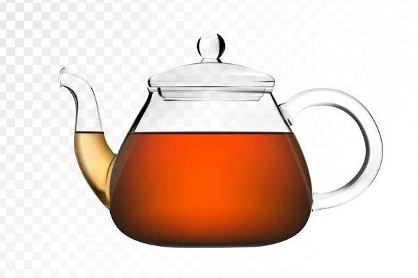 Настоящий чайник или чайник. Стеклянный чайник — стоковый вектор