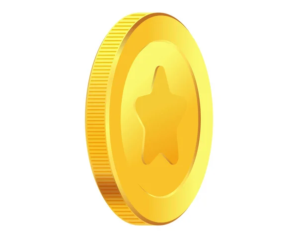 Golden money. Rotating gold coin. — Stock Vector
