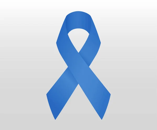 World cancer awareness. Blue Ribbon. — Stock Vector