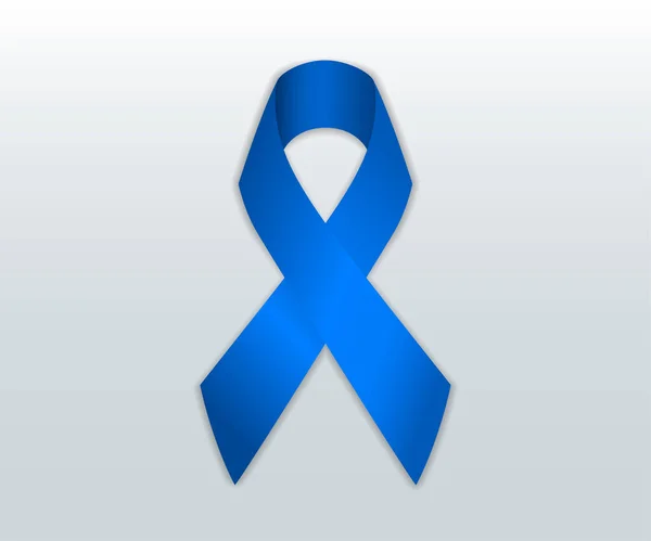 Blue Ribbon World Cancer Awareness Silk Ribbon Vector Illustration — Stock Vector