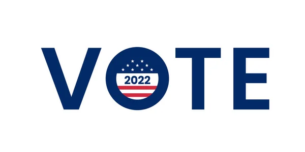 2022 Elecciones Estados Unidos Voten Palabra Con Placa Redonda Que — Archivo Imágenes Vectoriales