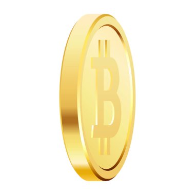 Dönen altın bitcoin paralar. Altın kripto para kripto para, para. Döndürme, 3 boyutlu bitcoin paralar. Vektör illüstrasyonu.