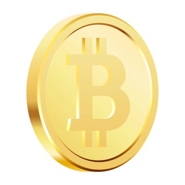 Dönen altın bitcoin paralar. Altın kripto para kripto para, para. Döndürme, 3 boyutlu bitcoin paralar. Vektör illüstrasyonu.