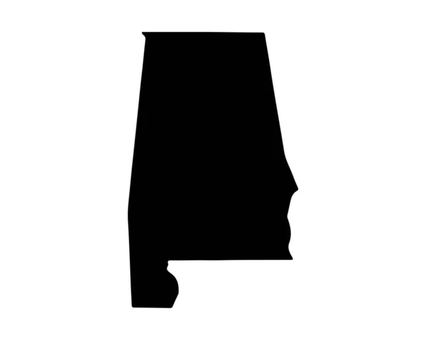 Alabama Staatskaart Amerikaanse Staatskaart Alabama Silhouet Symbool Vectorillustratie — Stockvector