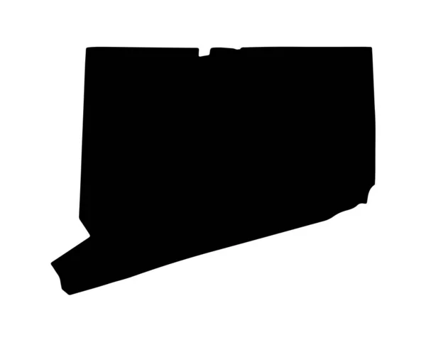 コネチカット州の地図 アメリカ州の地図 コネチカットのシルエット記号 レトロなタイポグラフィ ベクターイラスト — ストックベクタ
