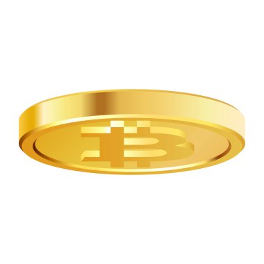 Dönen altın bitcoin paralar. Altın kripto para kripto para, para. Döndürme, 3 boyutlu bitcoin paralar. Vektör illüstrasyonu.