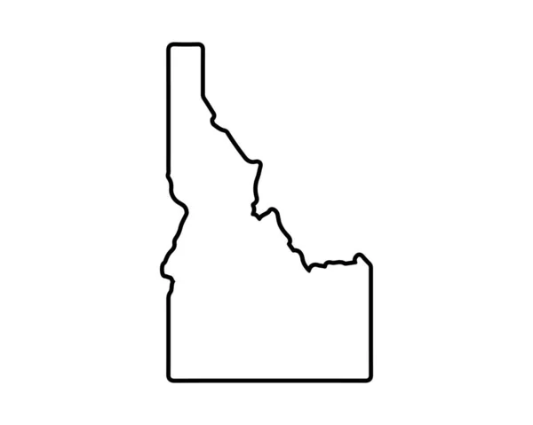 Карта Штату Айдахо Державна Карта Сша Символ Силуета Айдахо Приклад — стоковий вектор