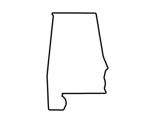 アラバマ州の地図だ アメリカ州の地図 アラバマ州の概要記号 ベクターイラスト — ストックベクタ